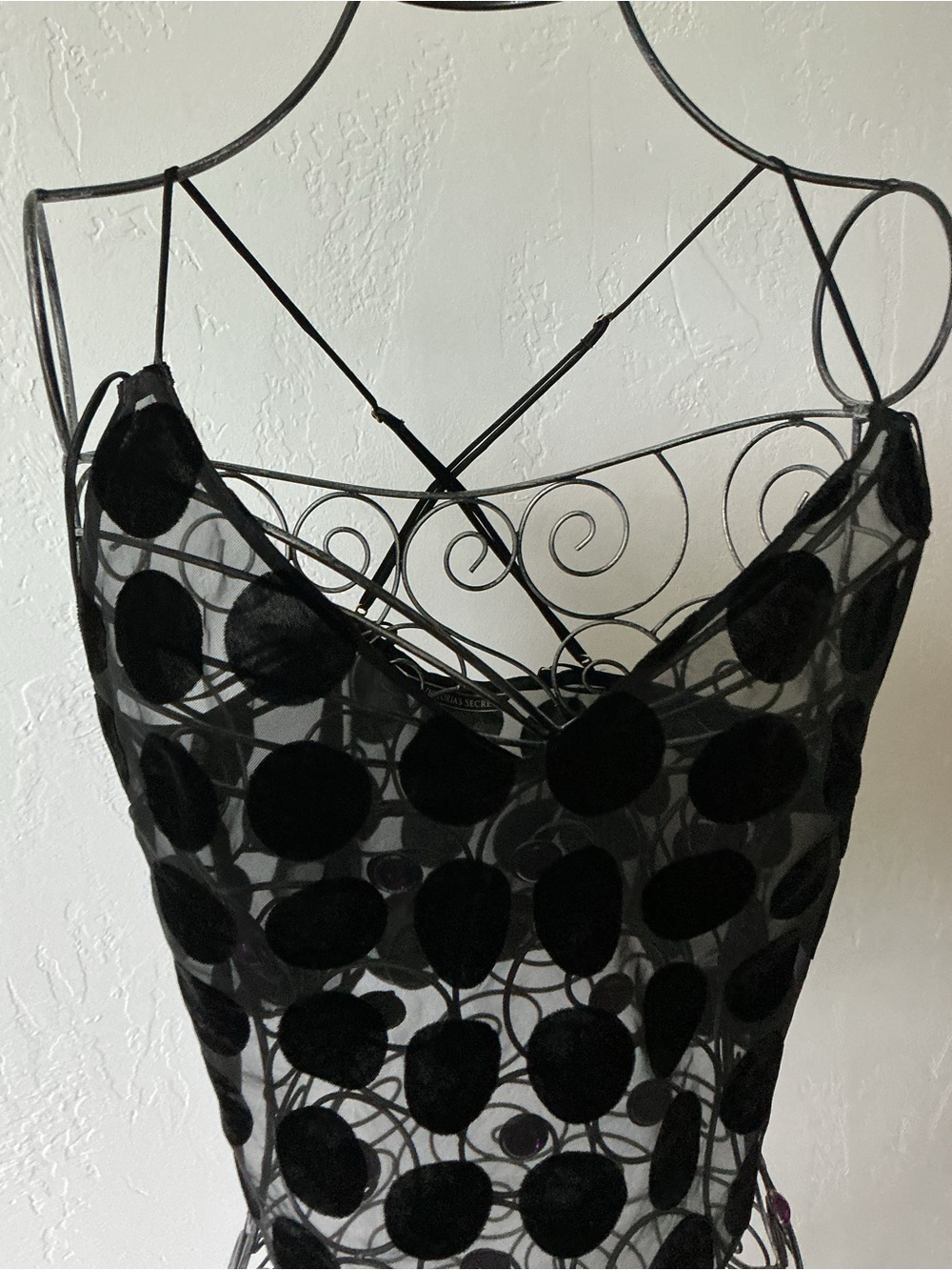 Victoria’s Secret Sheer Black Raised Polka Dot Cami - Picture 3 of 8